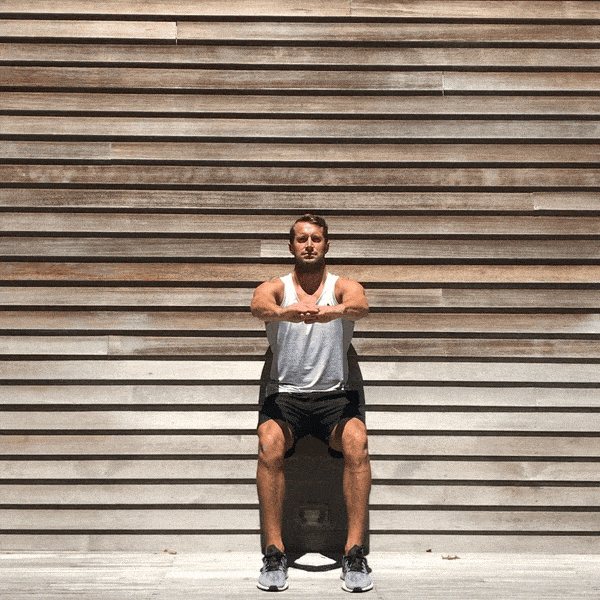 wall sit, wall sits, wall sit spieren
