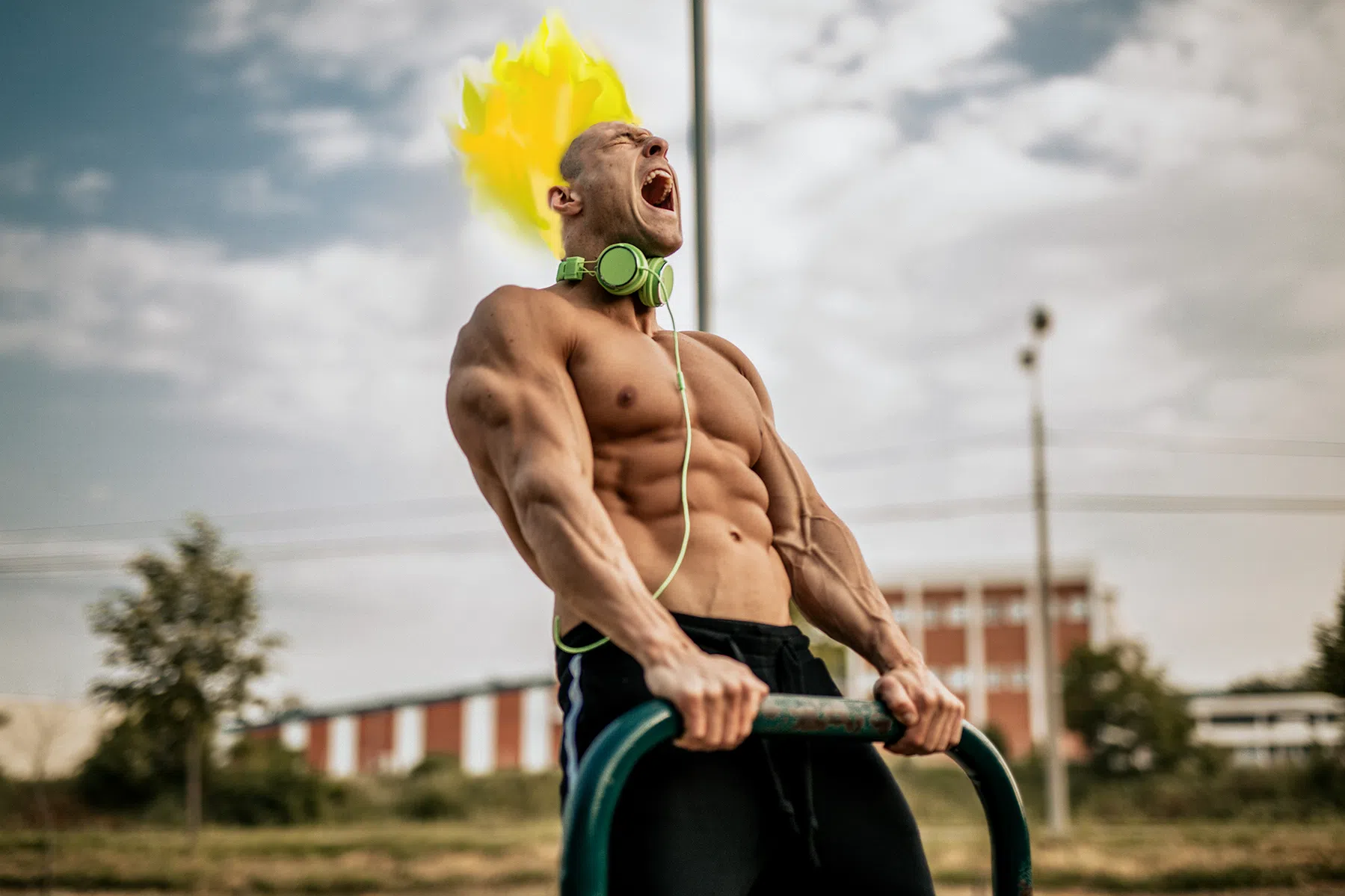 Fitness lessen van Goku