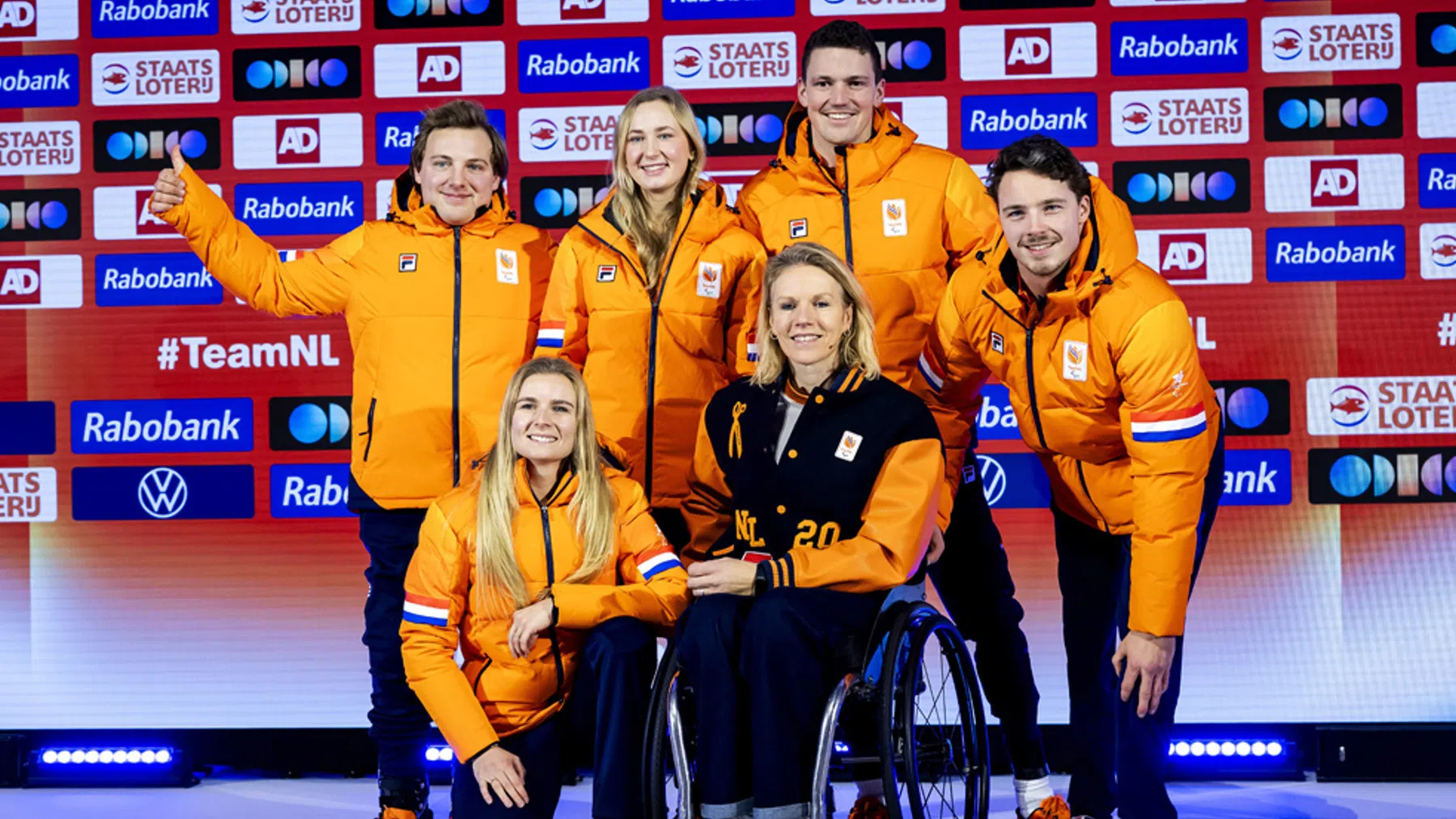 Een deel van het team voor de Paralympische Winterspelen 2026 tijdens hun presentatie afgelopen november. (Afbeelding: Team NL)